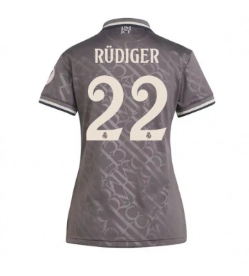 Real Madrid Antonio Rudiger #22 Tercera Equipación Mujer 2024-25 Manga Corta